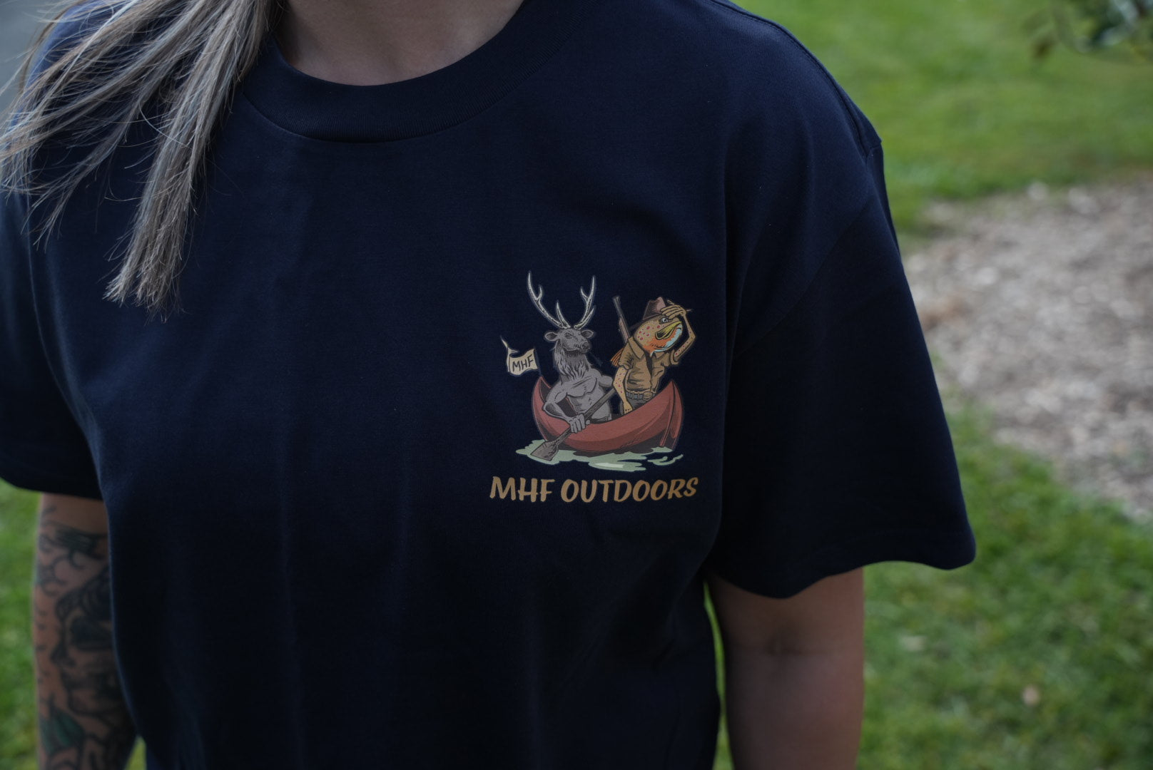 MHF Womens Wild Waters Tee - Ink Blue - - Mansfield Hunting & Fishing - Products to prepare for Corona Virus
