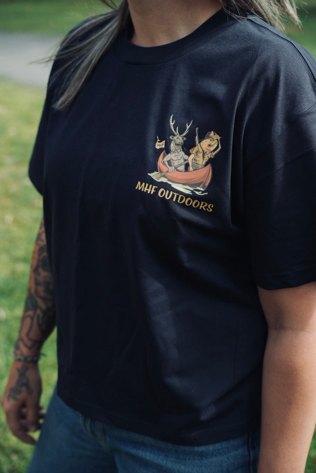 MHF Womens Wild Waters Tee - Ink Blue - - Mansfield Hunting & Fishing - Products to prepare for Corona Virus