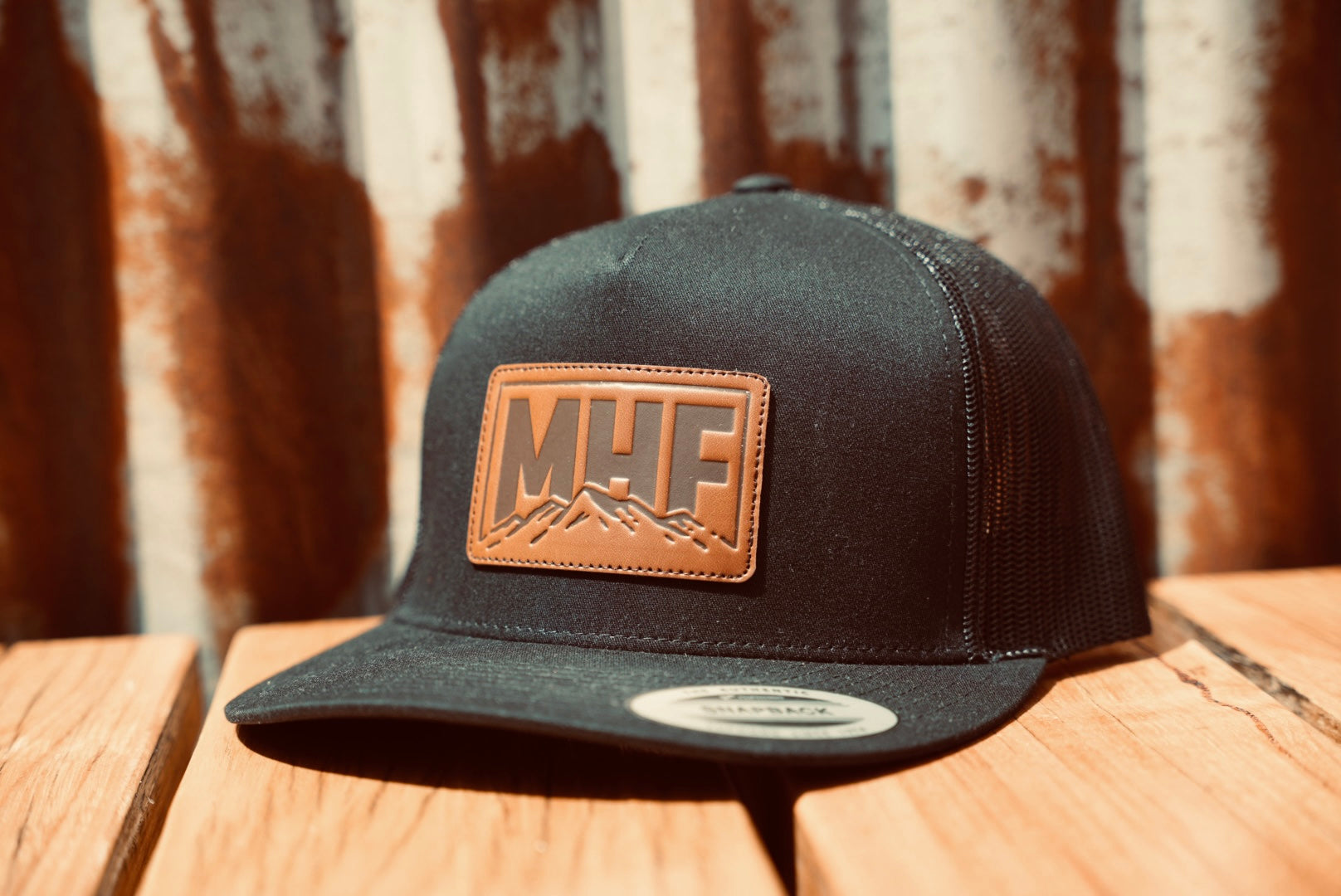 MHF Leather Patch Cap - Black - - Mansfield Hunting & Fishing - Products to prepare for Corona Virus