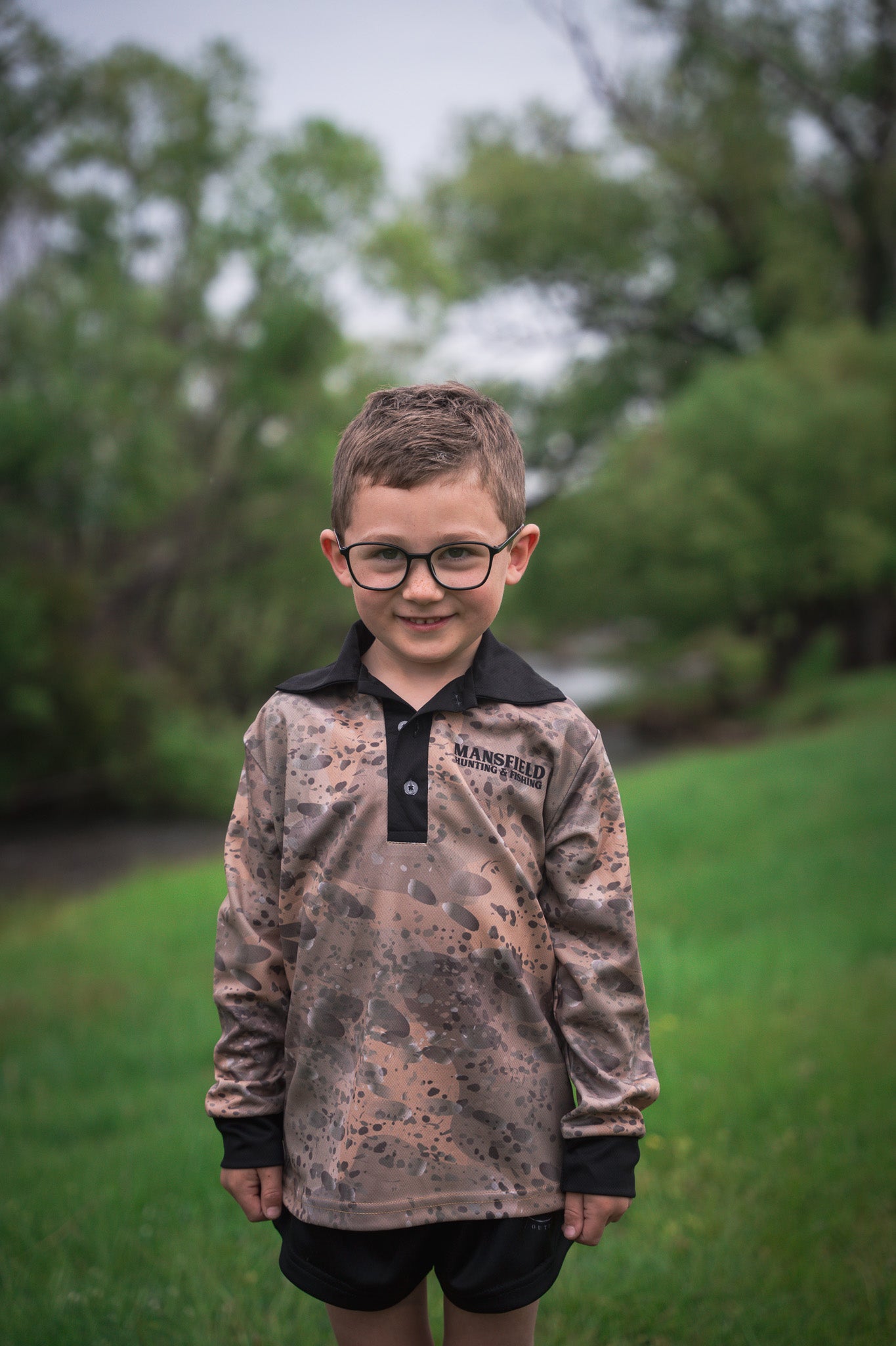 MHF Kids Cod Fishing Shirt - UV50 - Tan - - Mansfield Hunting & Fishing - Products to prepare for Corona Virus