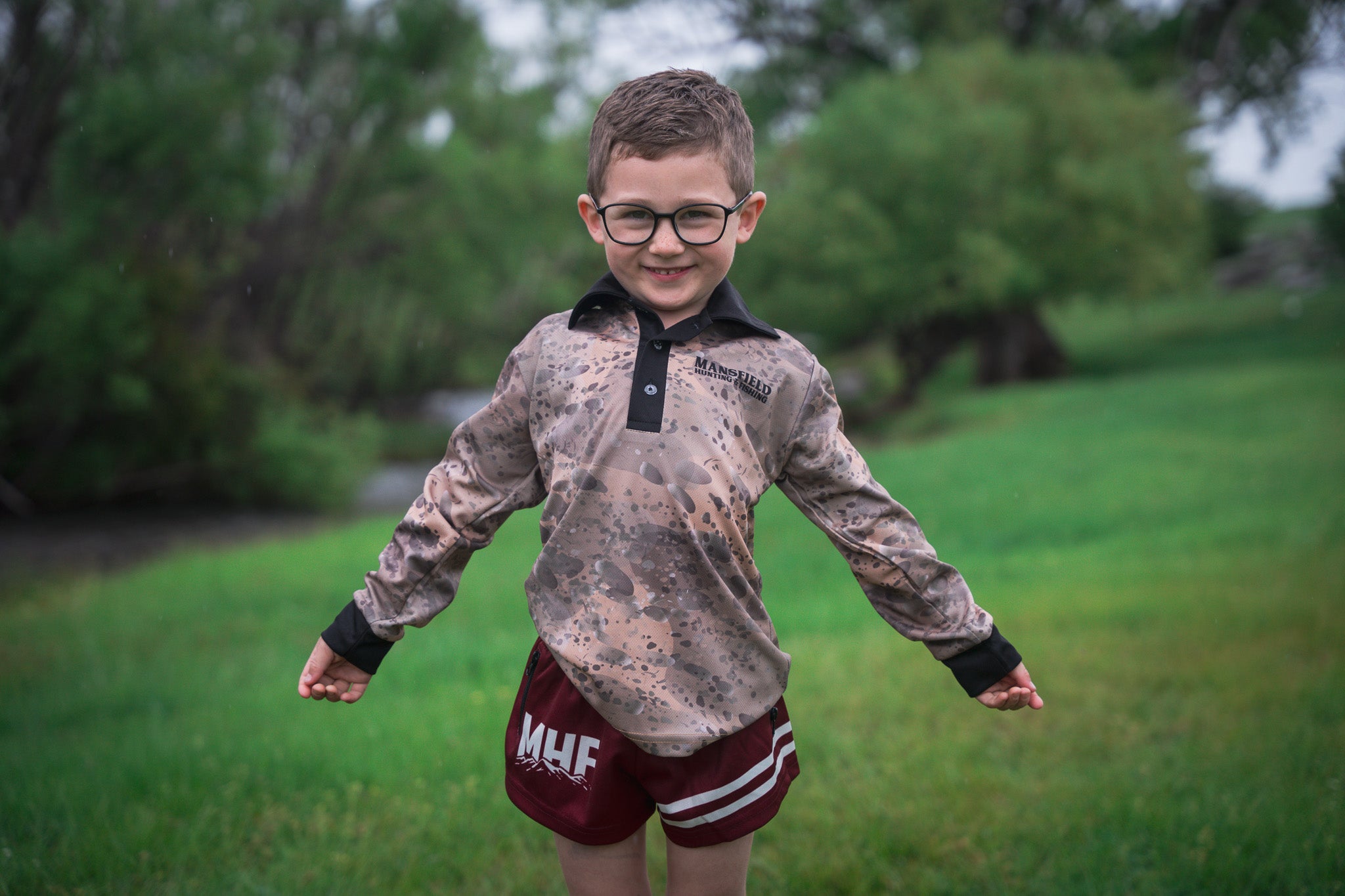 MHF Kids Mountain Footy Shorts - Side Zip Pockets - 2 / MAROON - Mansfield Hunting & Fishing - Products to prepare for Corona Virus