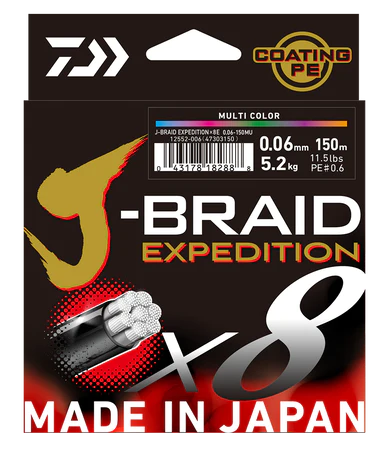 Daiwa J-Braid Expedition X8 150m Orange - 10LB - Mansfield Hunting & Fishing - Products to prepare for Corona Virus