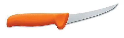 FDick Boning Knife 13cm SB Master Grip Orange Handle Stiff Curved