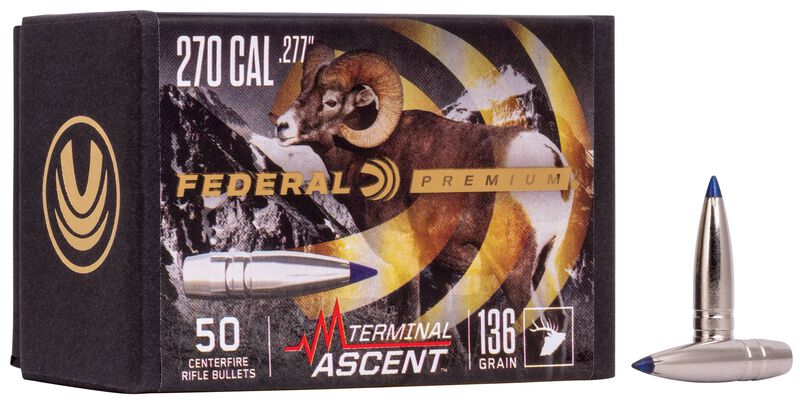 Federal Terminal Ascent 270 136gr Projectiles 50pk - - Mansfield Hunting & Fishing - Products to prepare for Corona Virus