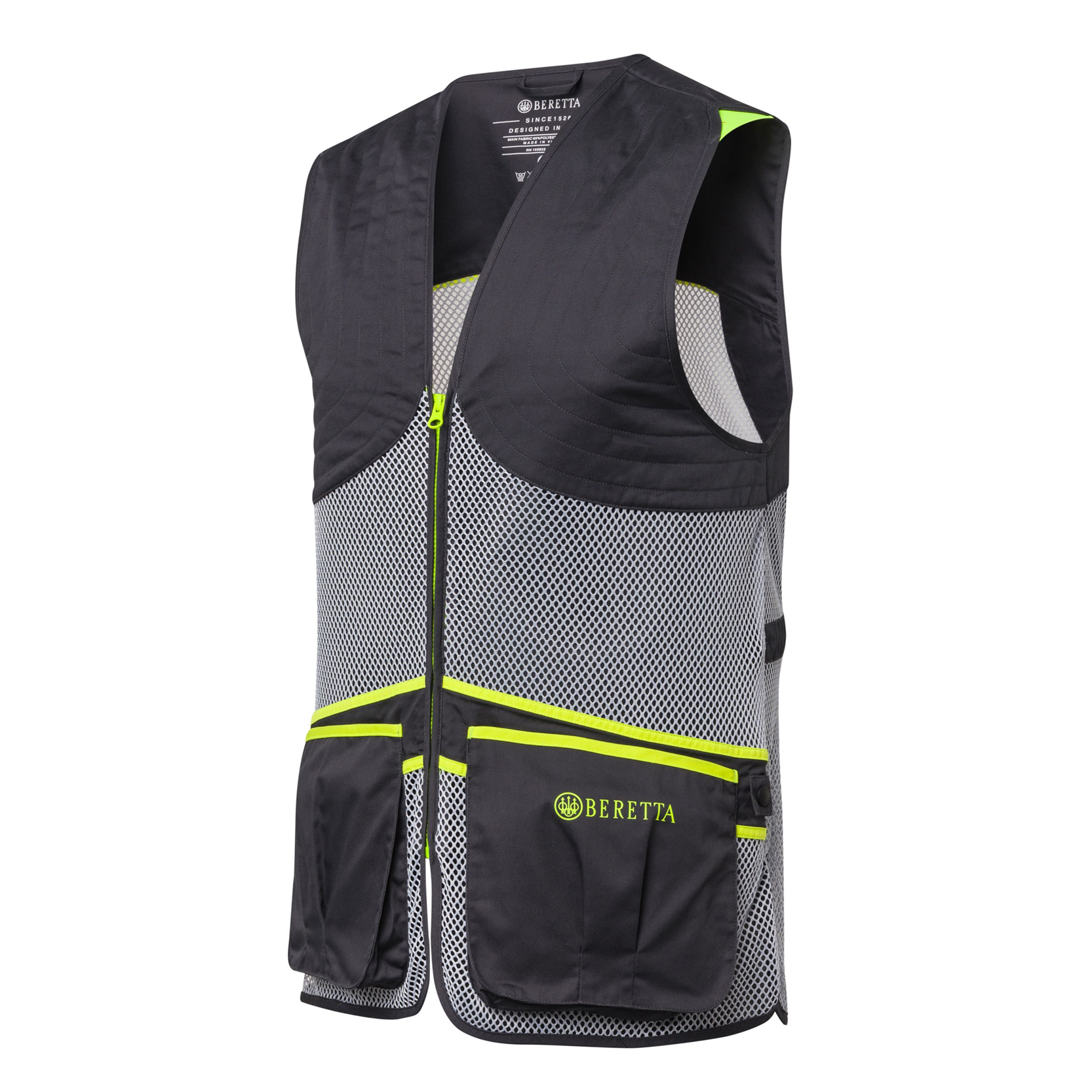 Beretta Full Mesh Shooting Vest (Ebony & Ice Grey) - S - Mansfield Hunting & Fishing - Products to prepare for Corona Virus