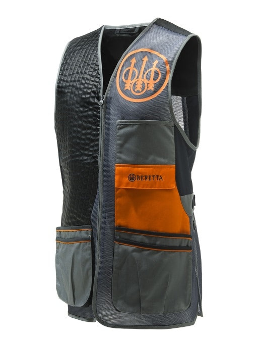 Beretta Sporting Vest Evo Black Orange And Grey - - Mansfield Hunting & Fishing - Products to prepare for Corona Virus