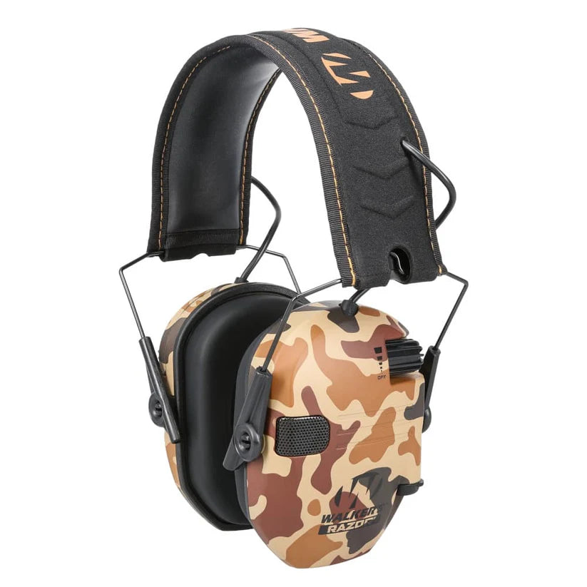 Walkers Razor Slim Electric Muffs (Duck Camo) - - Mansfield Hunting & Fishing - Products to prepare for Corona Virus