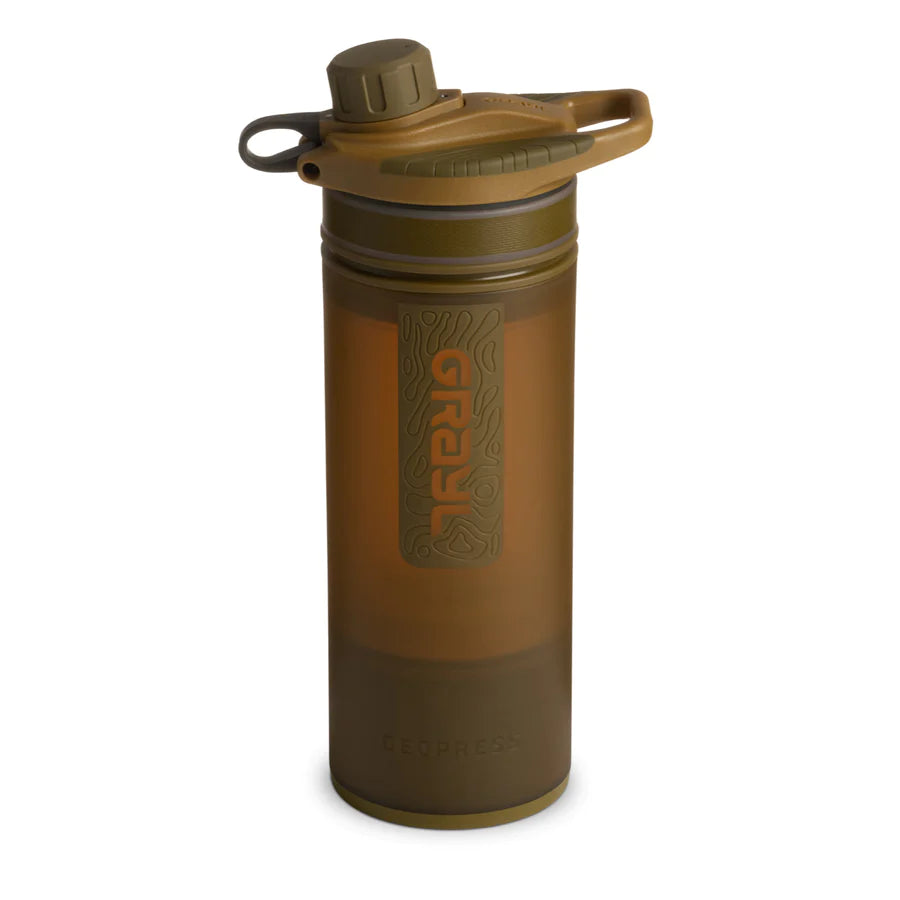 Grayl GeoPRESS - 710ml - COYOTE BROWN - Mansfield Hunting & Fishing - Products to prepare for Corona Virus