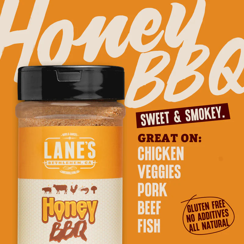 Lanes BBQ Honey BBQ Rub - 340g - Limited Edition - - Mansfield Hunting & Fishing - Products to prepare for Corona Virus