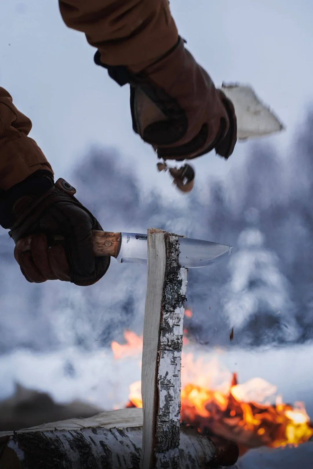 Helle Nord Sleipner - (Curly Birch Handle w/ Vulcanized Fibres) - - Mansfield Hunting & Fishing - Products to prepare for Corona Virus