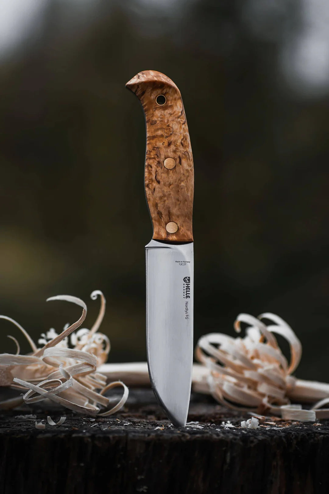 Helle Nordlys FG Knife - (Curly Birch Handle) - - Mansfield Hunting & Fishing - Products to prepare for Corona Virus