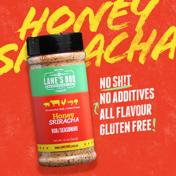 Lanes BBQ Honey Sriracha Rub Pitmaster- 351gm - - Mansfield Hunting & Fishing - Products to prepare for Corona Virus