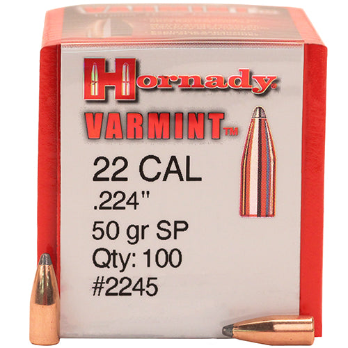 Hornady .224 22 Cal 50gr SP Projectiles - 100pk - - Mansfield Hunting & Fishing - Products to prepare for Corona Virus
