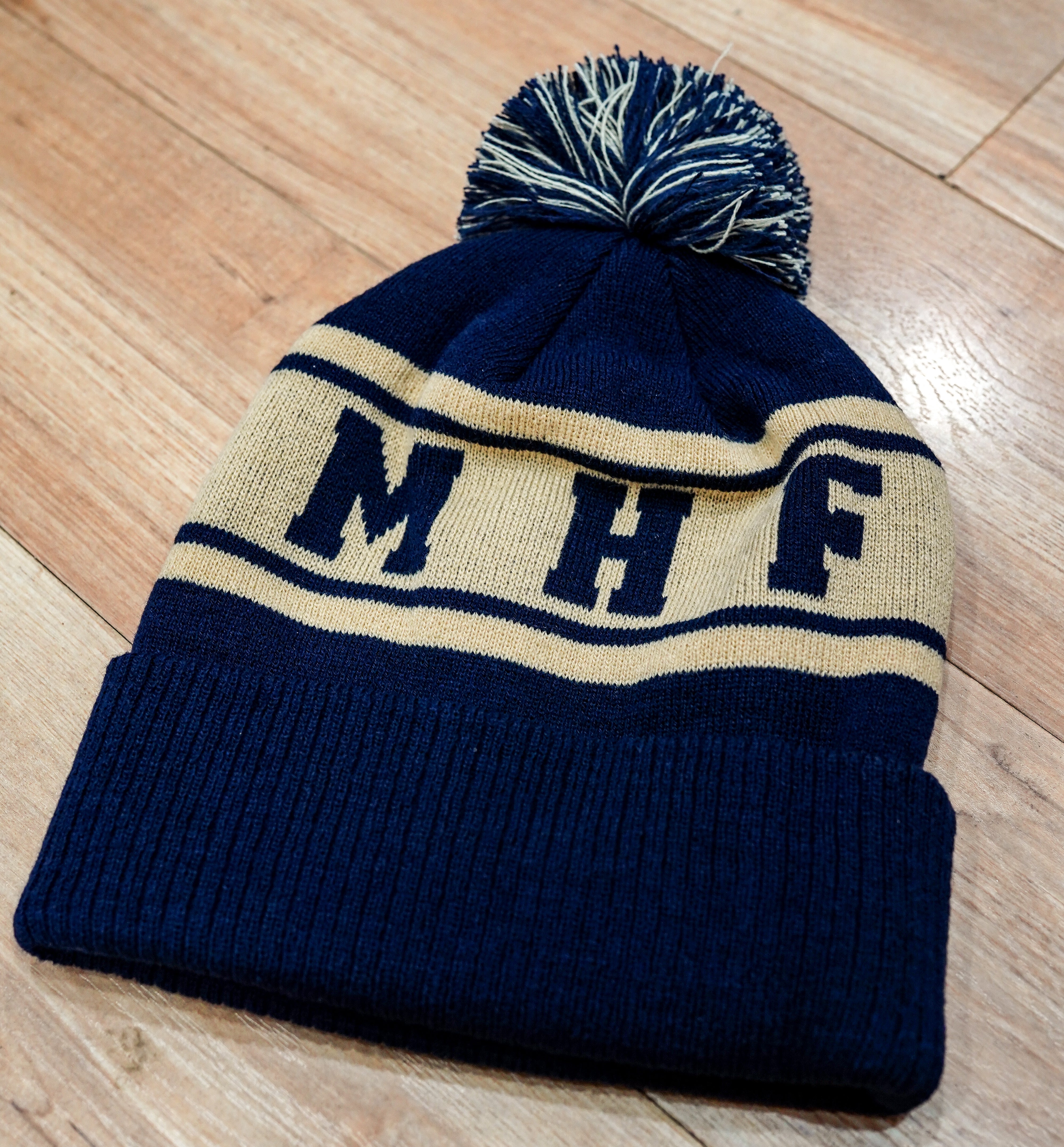 MHF Patch Beanie - Navy/Tan -  - Mansfield Hunting & Fishing - Products to prepare for Corona Virus