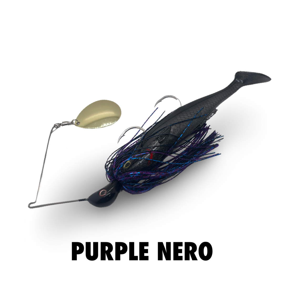 Spin Wright Beast X Irukandji Spinnerbait 7Inch - 1OZ / NERO PURPLE BLACK - Mansfield Hunting & Fishing - Products to prepare for Corona Virus