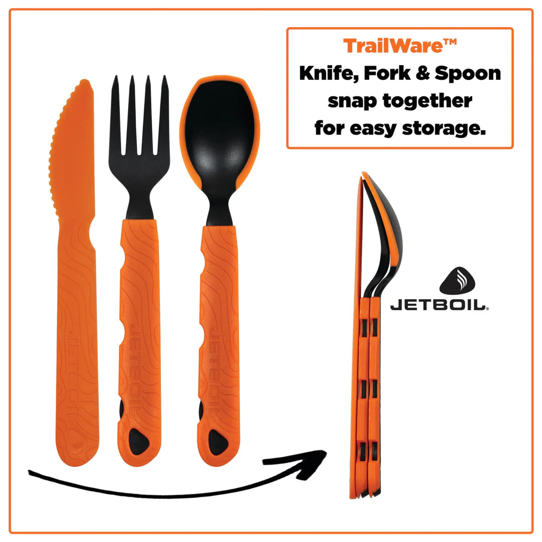 Jet Boil Trail Ware 3 Piece Cutlery Set - - Mansfield Hunting & Fishing - Products to prepare for Corona Virus
