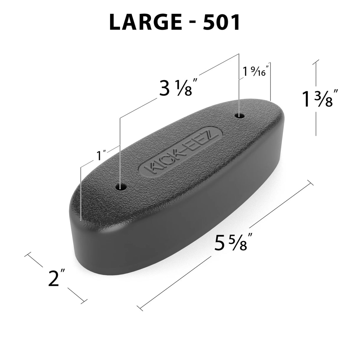 Kick-Eez Black Magnum Recoil Pad KZ-501-125-L-B - - Mansfield Hunting & Fishing - Products to prepare for Corona Virus