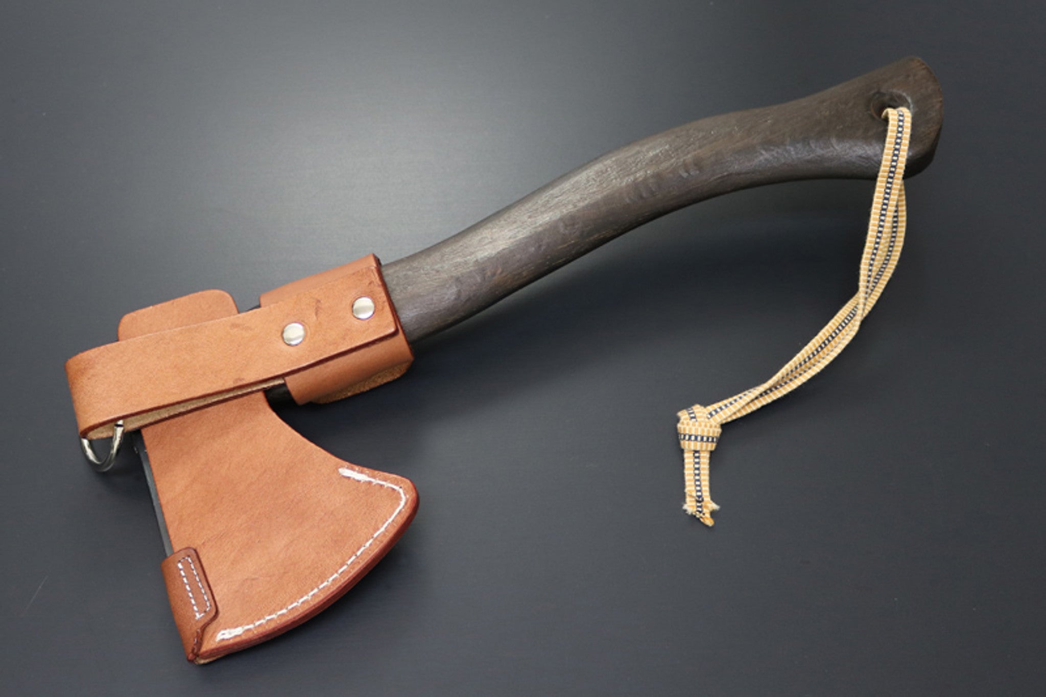 Kanetsune KB157 Danro Burned Hand Axe 85mm Blade With Leather Sheath -  - Mansfield Hunting & Fishing - Products to prepare for Corona Virus