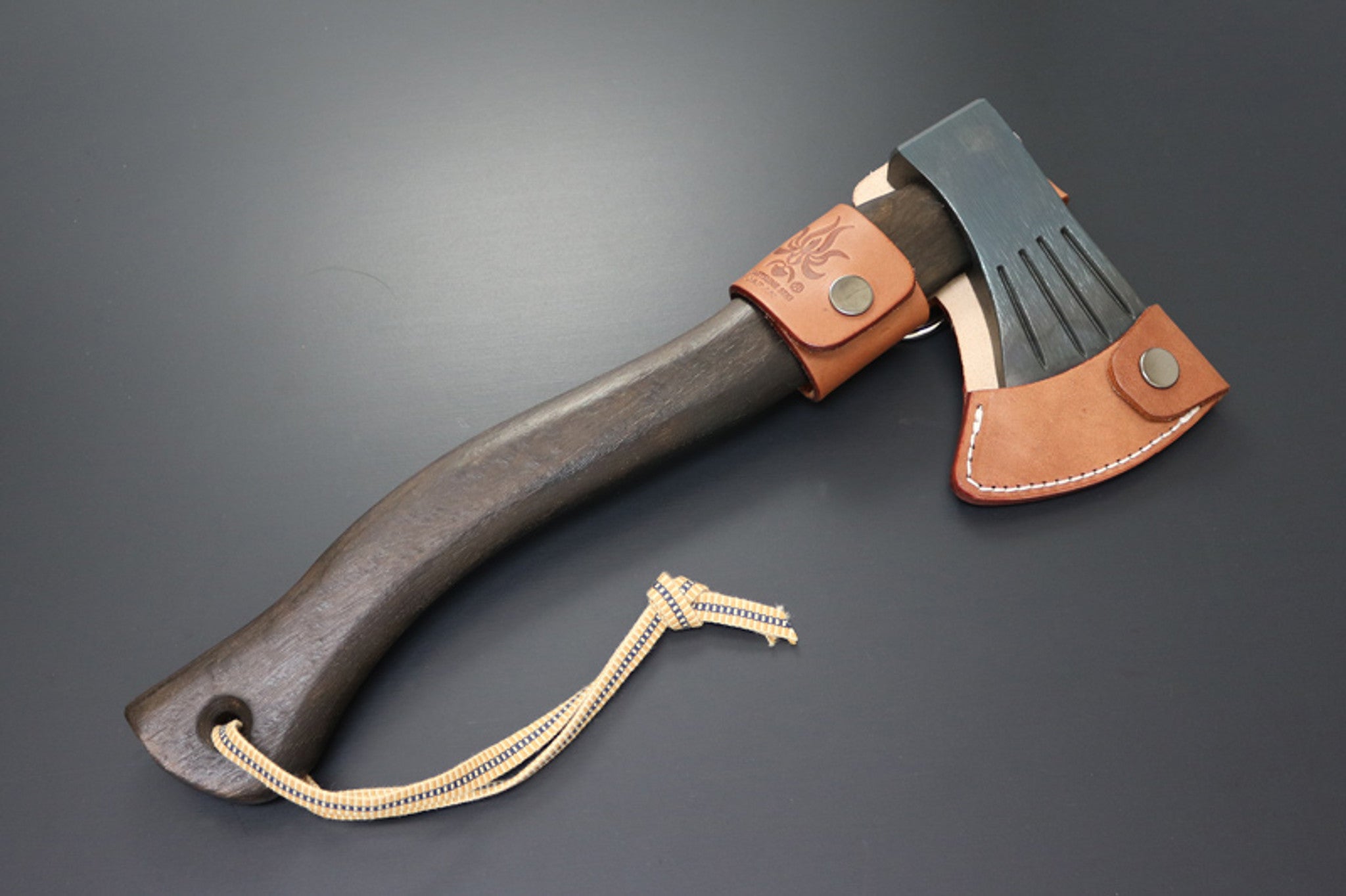 Kanetsune KB157 Danro Burned Hand Axe 85mm Blade With Leather Sheath -  - Mansfield Hunting & Fishing - Products to prepare for Corona Virus