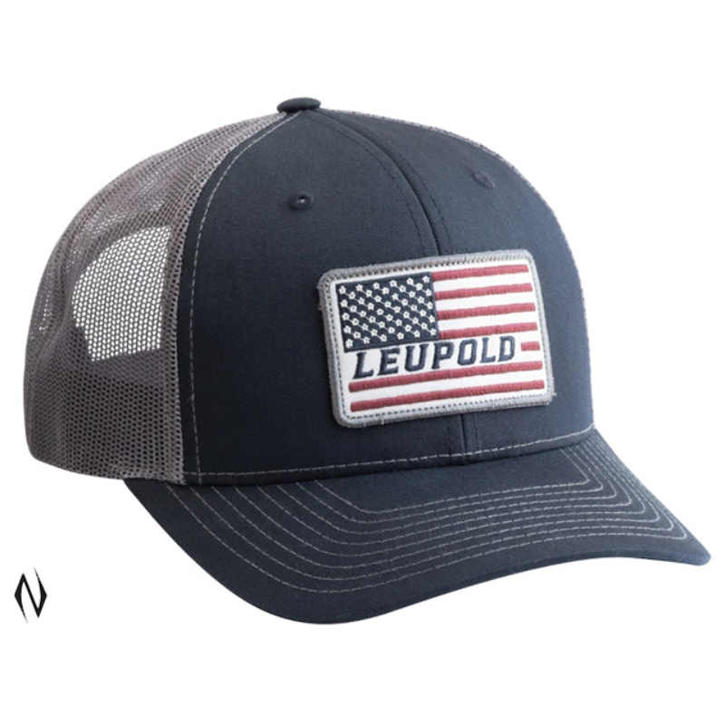 Leupold Flag Trucker Cap Navy/Grey - - Mansfield Hunting & Fishing - Products to prepare for Corona Virus