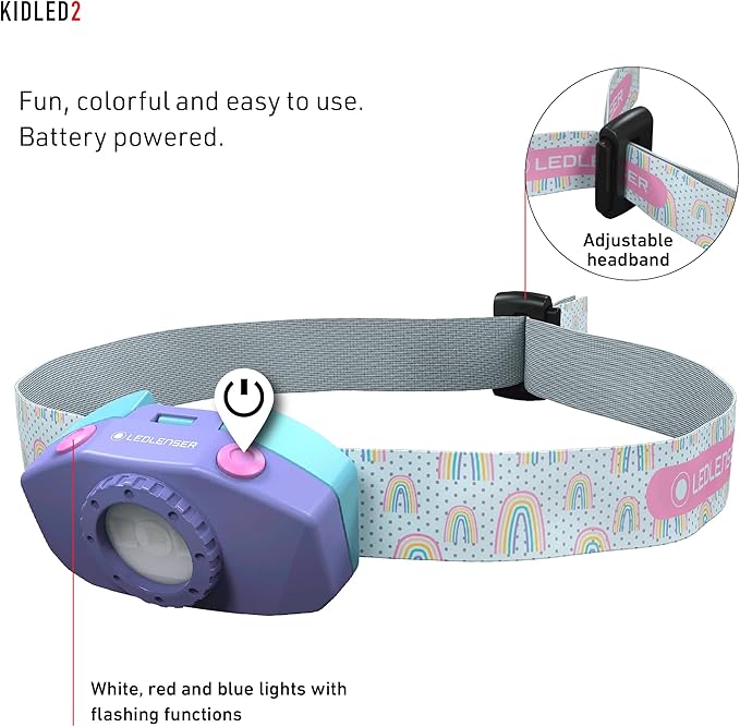 Led Lenser Kids Multi Color Headlamp 40lm - Purple - - Mansfield Hunting & Fishing - Products to prepare for Corona Virus