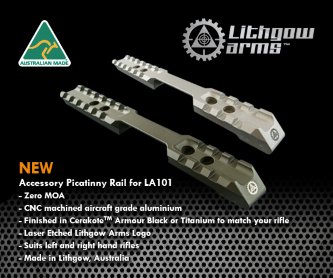 Lithgow LA101 Picatinny Rail Black - - Mansfield Hunting & Fishing - Products to prepare for Corona Virus