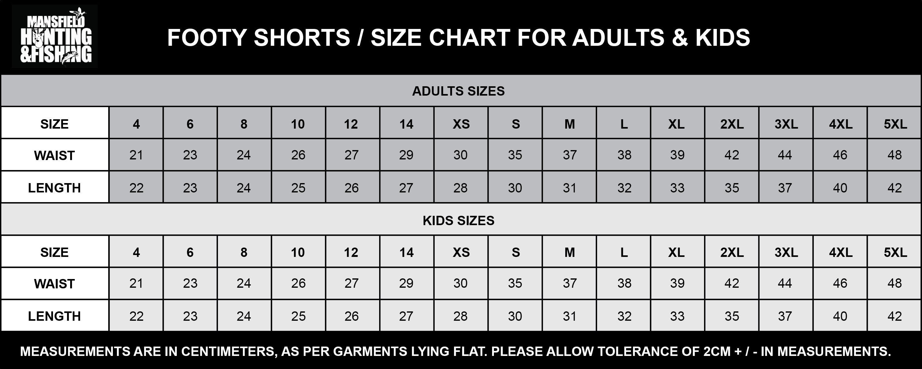 MHF Kids Mountain Footy Shorts - Side Zip Pockets - - Mansfield Hunting & Fishing - Products to prepare for Corona Virus