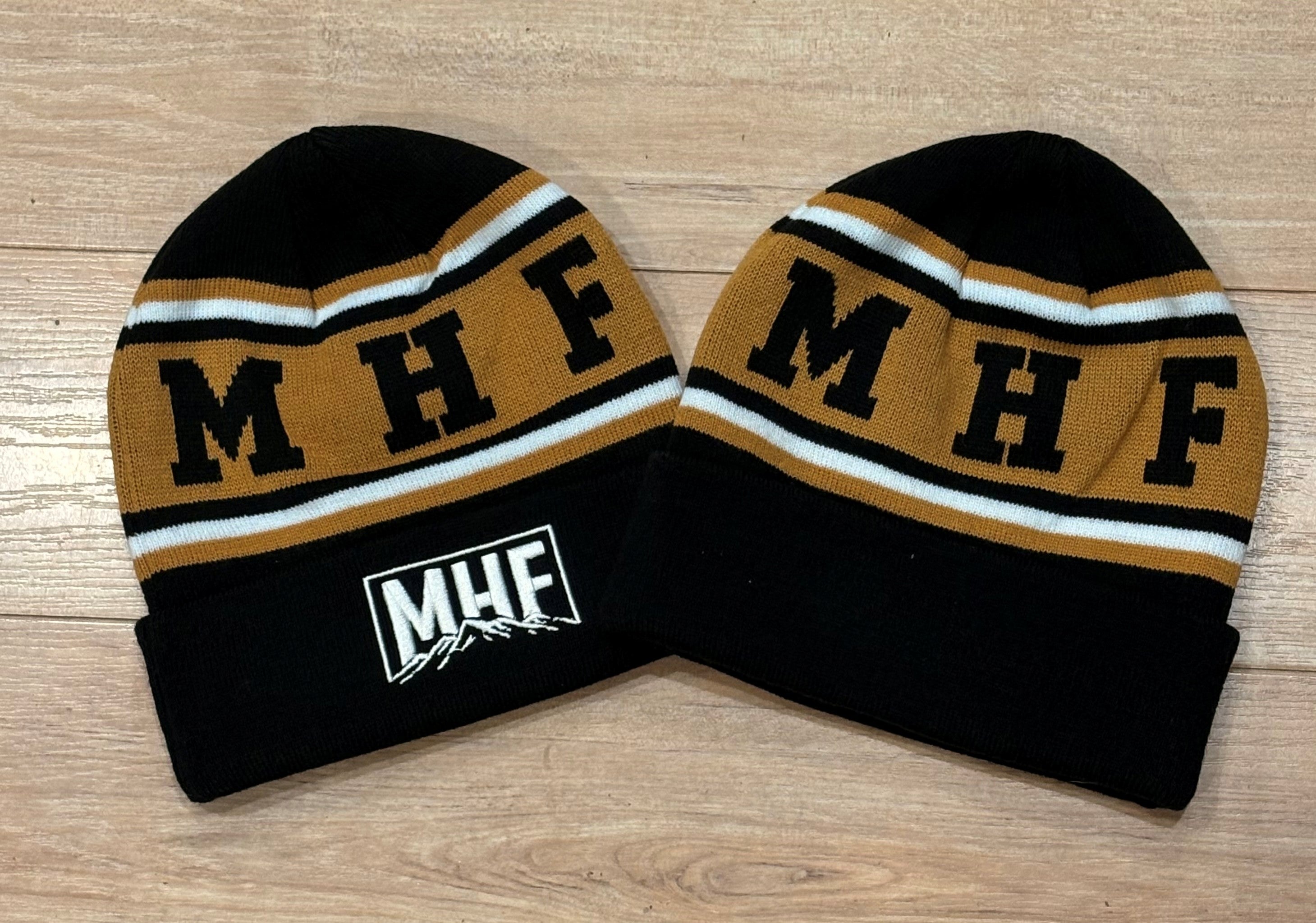 MHF Tan Black Mountain Beanie - No Pom Pom - - Mansfield Hunting & Fishing - Products to prepare for Corona Virus