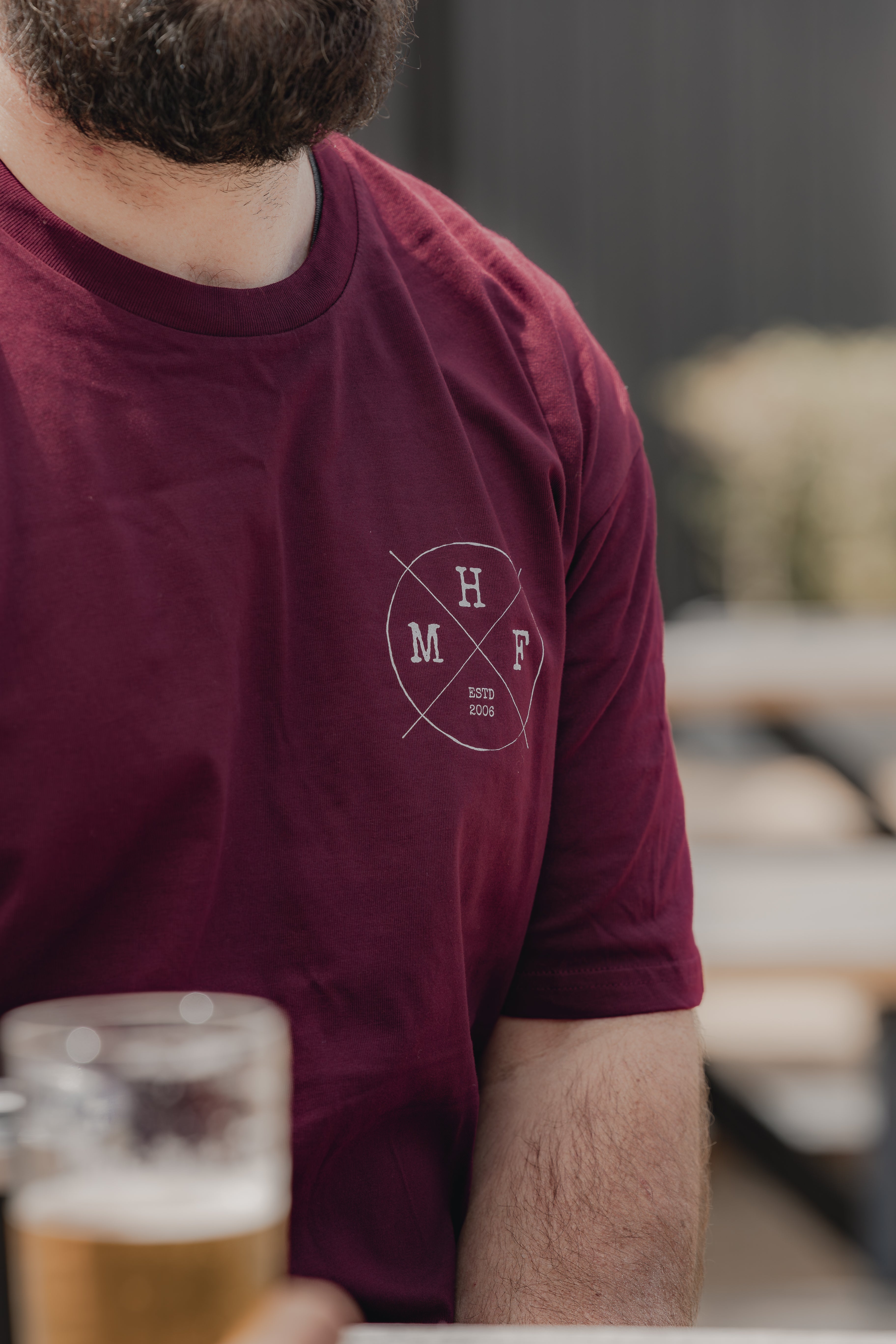 MHF Lifestyle Tee - Burgundy/Grey - XS / BURGUNDY - Mansfield Hunting & Fishing - Products to prepare for Corona Virus