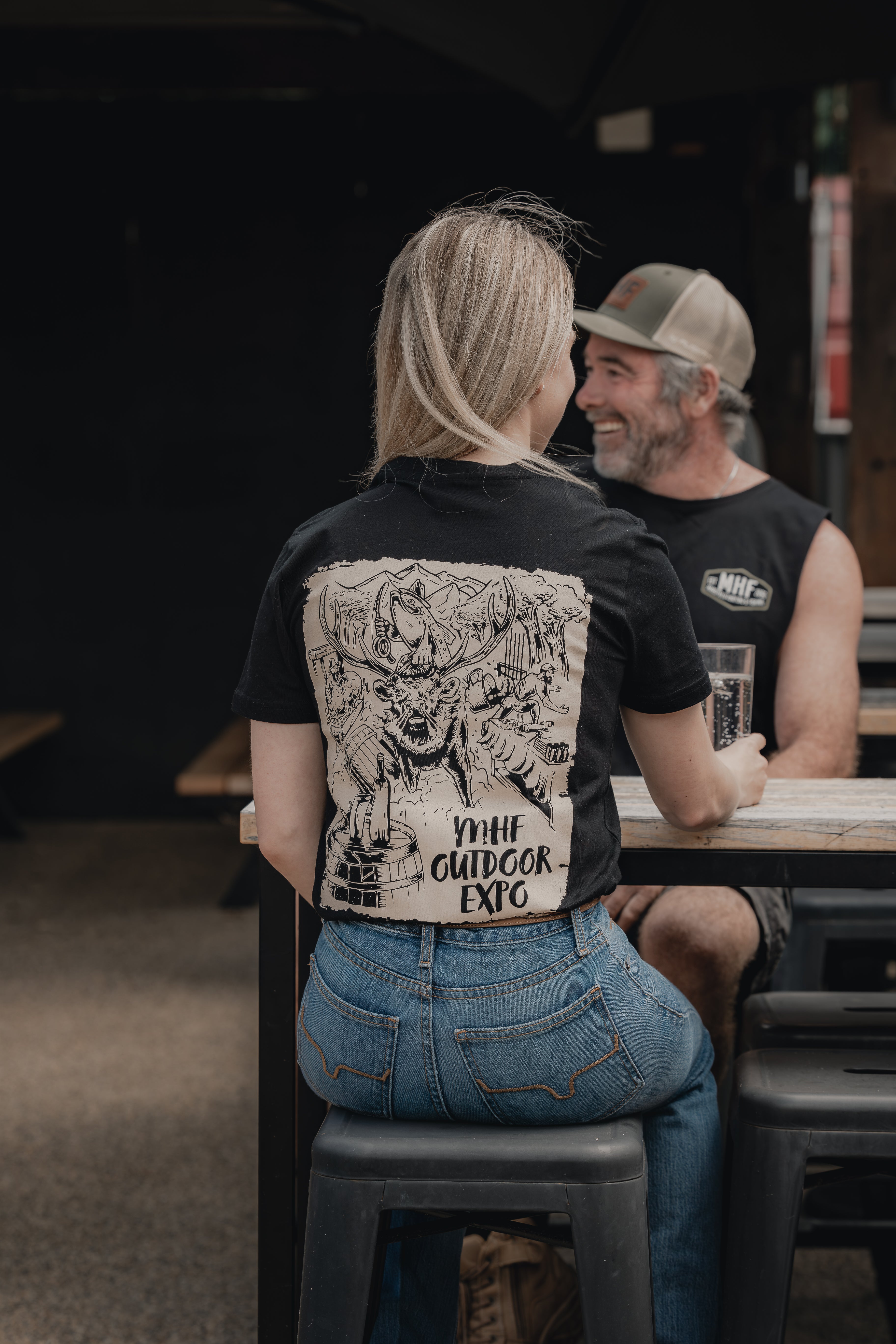 MHF Outdoors Expo Tee - Womens - XS / BLACK - Mansfield Hunting & Fishing - Products to prepare for Corona Virus