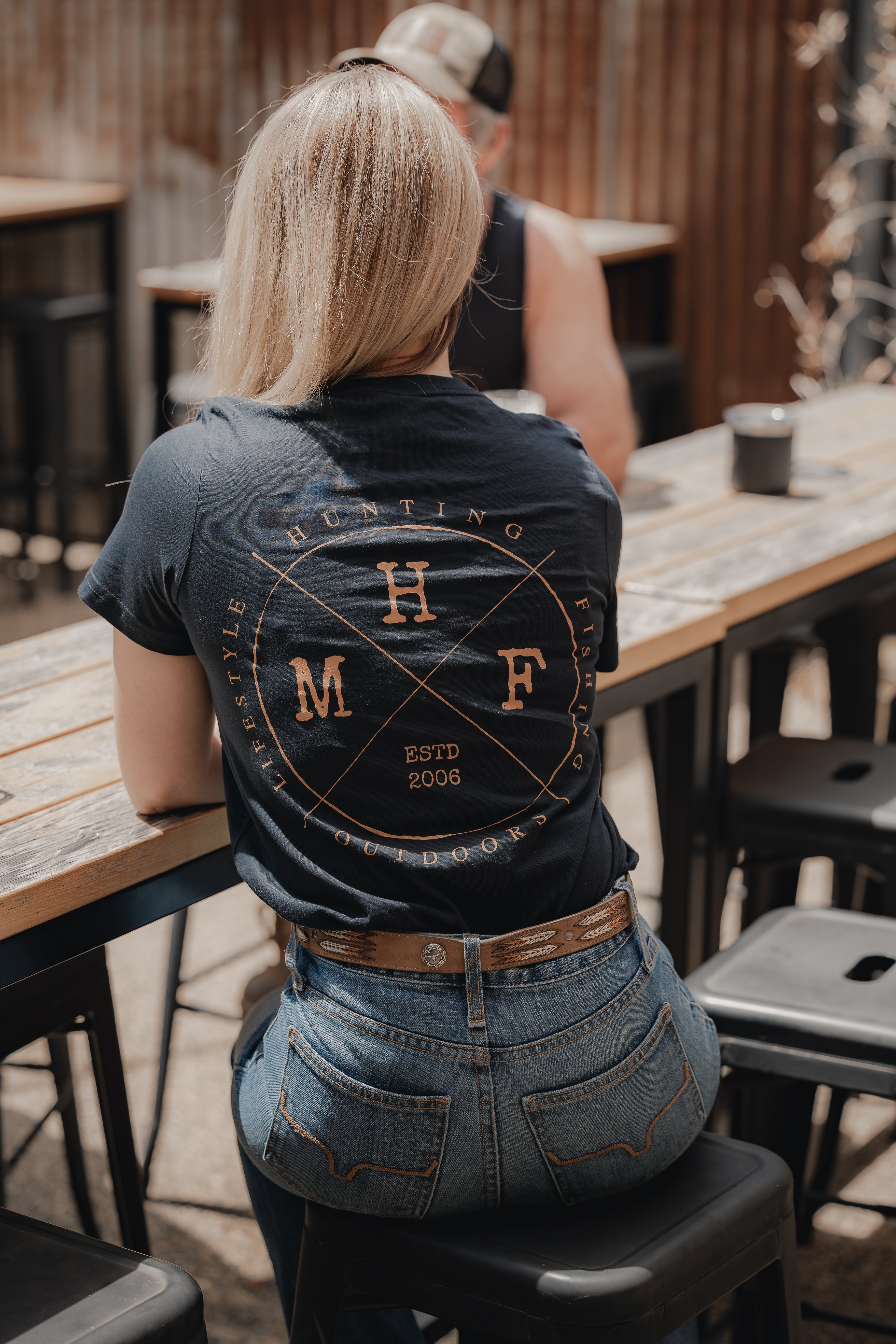 MHF Womens Lifestyle Drop Tee - Navy - - Mansfield Hunting & Fishing - Products to prepare for Corona Virus