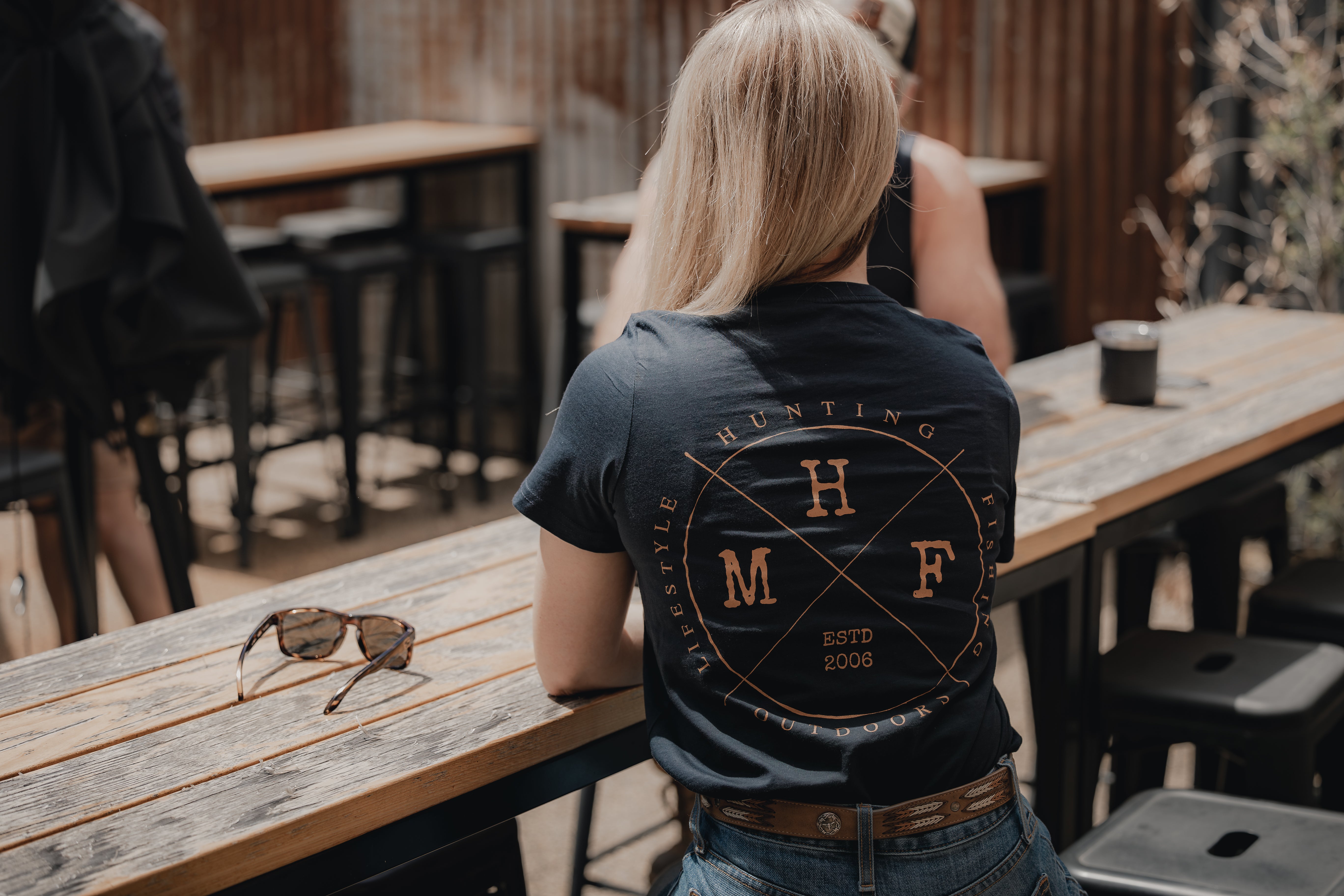 MHF Womens Lifestyle Drop Tee - Navy - - Mansfield Hunting & Fishing - Products to prepare for Corona Virus