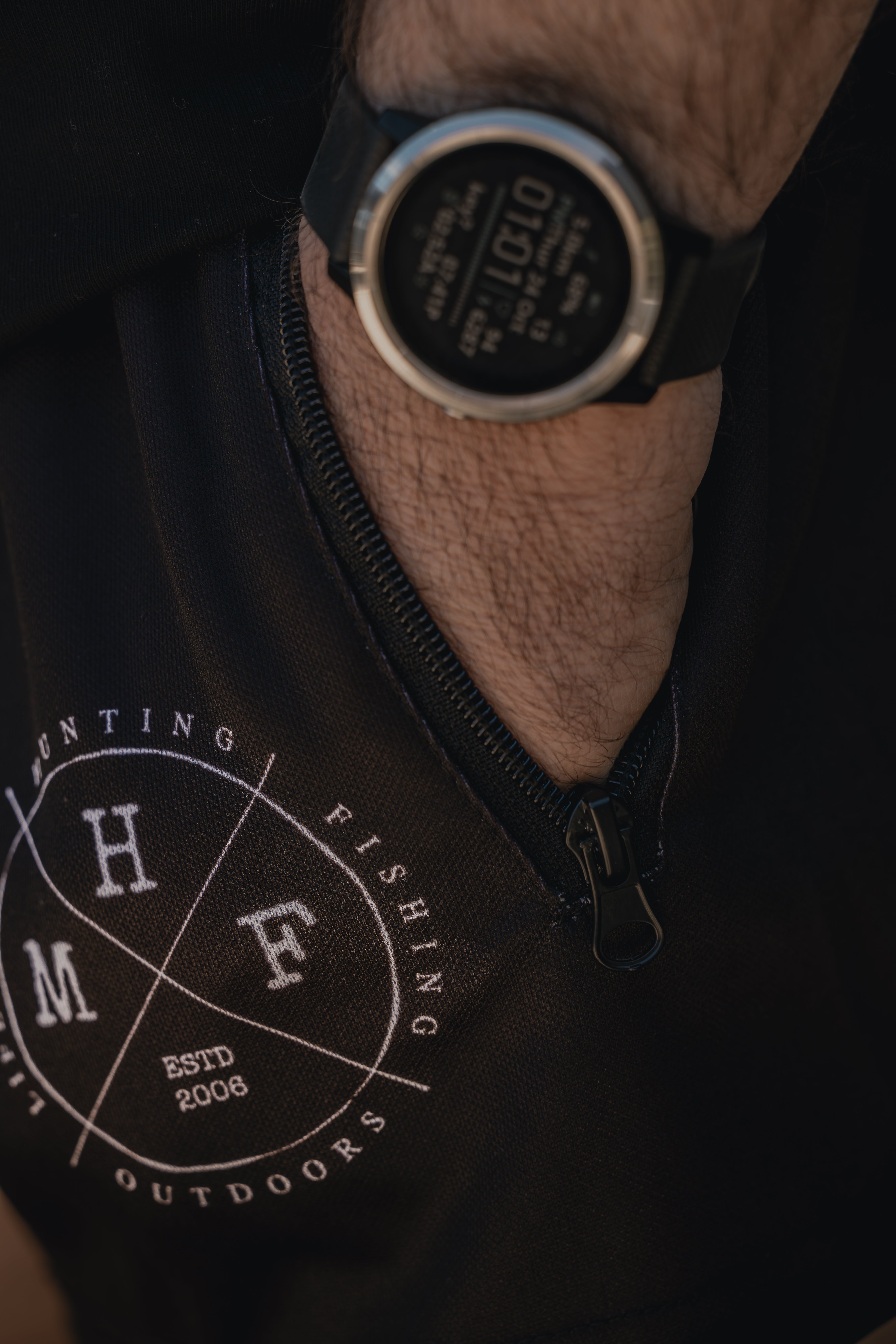 MHF Black Footy Shorts - Side Zip Pockets - - Mansfield Hunting & Fishing - Products to prepare for Corona Virus