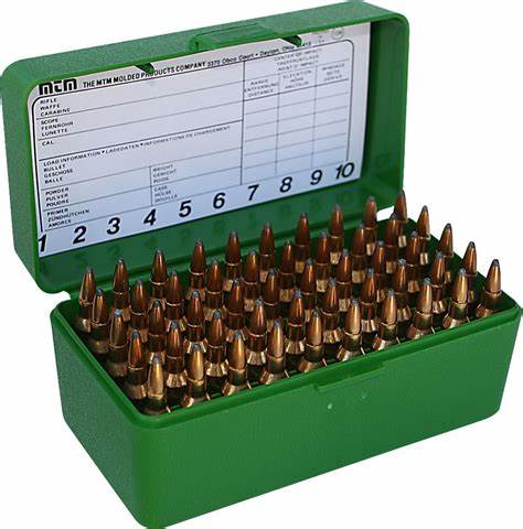 MTM Rifle Ammo Box Green Small 50 - - Mansfield Hunting & Fishing - Products to prepare for Corona Virus