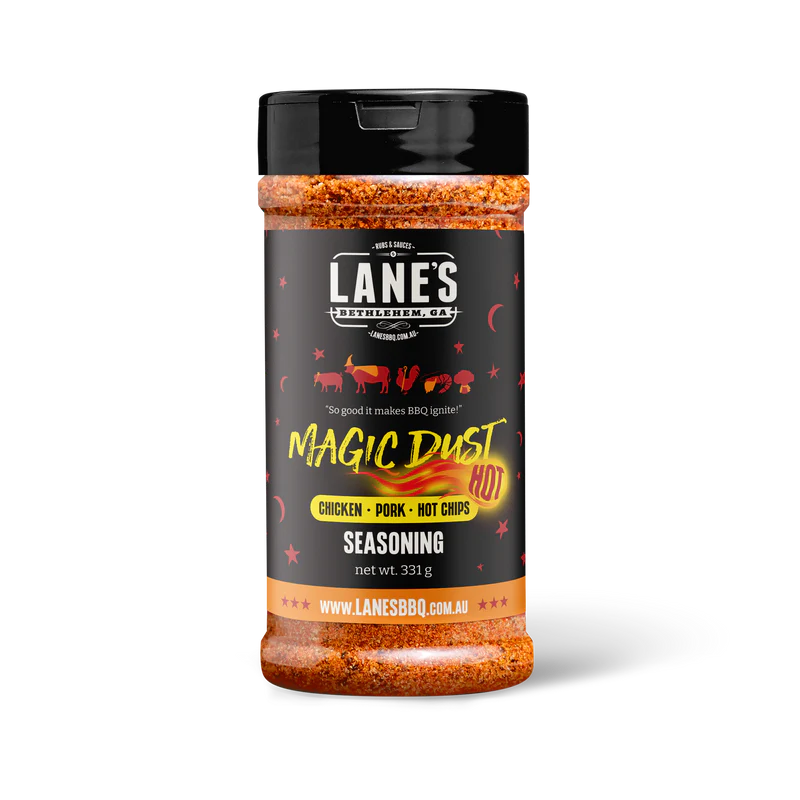 Lanes BBQ Seasoning - MAGIC DUST HOT - Pitmaster 340 Gm - - Mansfield Hunting & Fishing - Products to prepare for Corona Virus