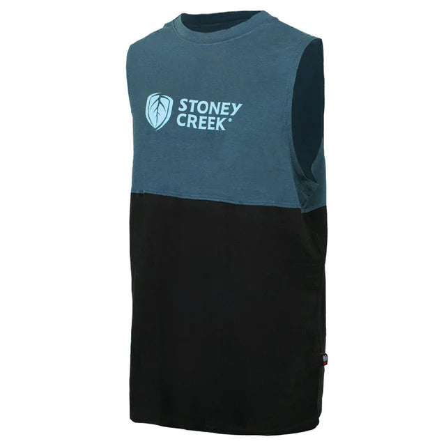Stoney Creek Mens Split Tank - S / TEAL/BLACK - Mansfield Hunting & Fishing - Products to prepare for Corona Virus