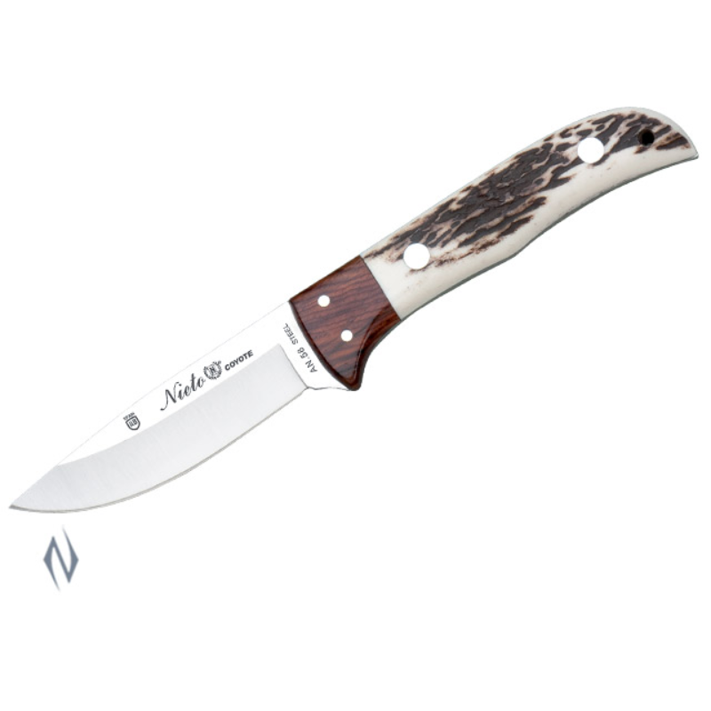 Nieto 1069 Coyote Stag Horn Fixed Blade Knife - 8cm