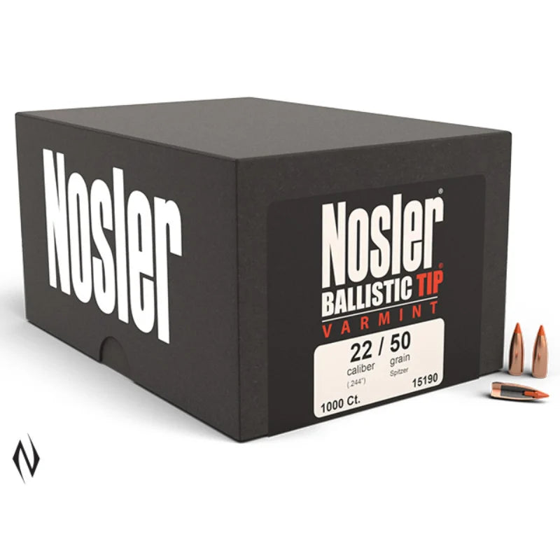 Nosler 22 Cal 50gr Ballistic Tip Projectiles - 1000pk - - Mansfield Hunting & Fishing - Products to prepare for Corona Virus