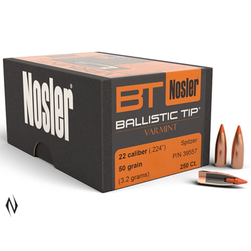 Nosler 22 cal 50gr Ballistic Tip Projectiles - 250pk - - Mansfield Hunting & Fishing - Products to prepare for Corona Virus