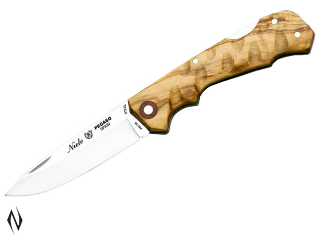 Nieto Pegaso Olive Wood 8cm Folding Knife - - Mansfield Hunting & Fishing - Products to prepare for Corona Virus