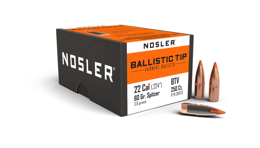 Nosler 22 cal 60gr Ballistic Tip 250pk - - Mansfield Hunting & Fishing - Products to prepare for Corona Virus