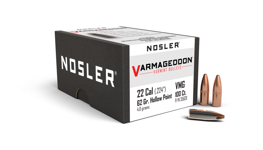 Nosler 22 cal 62gr HP Varmageddon Projectiles - 100pk -  - Mansfield Hunting & Fishing - Products to prepare for Corona Virus