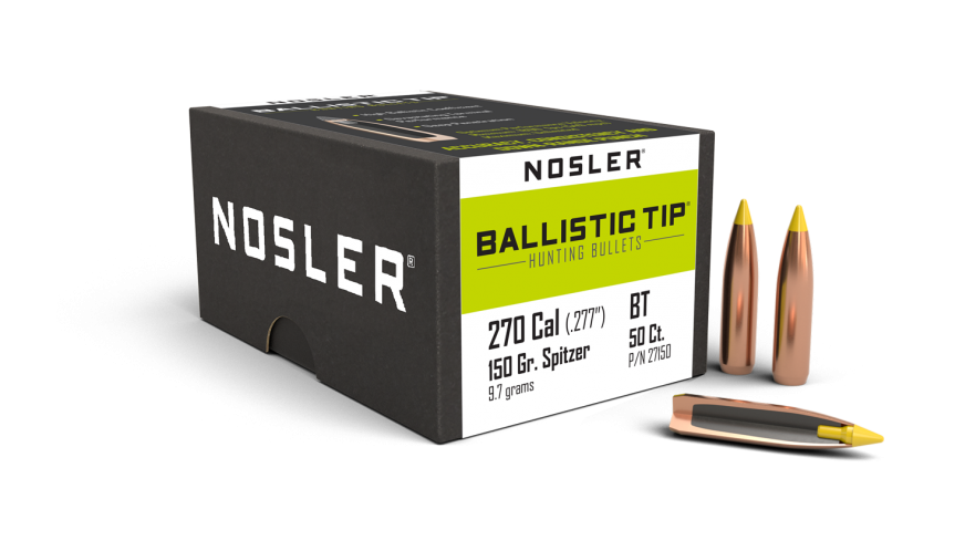 Nosler 270 150gr Ballistic Tip Hunting Projectiles - 50pk -  - Mansfield Hunting & Fishing - Products to prepare for Corona Virus