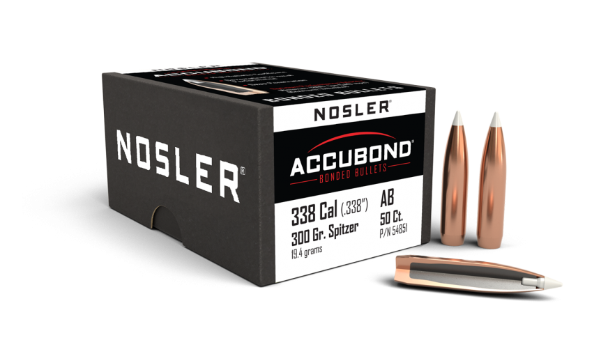 Nosler 338 300gr Accubond Projectiles - 50pk - - Mansfield Hunting & Fishing - Products to prepare for Corona Virus