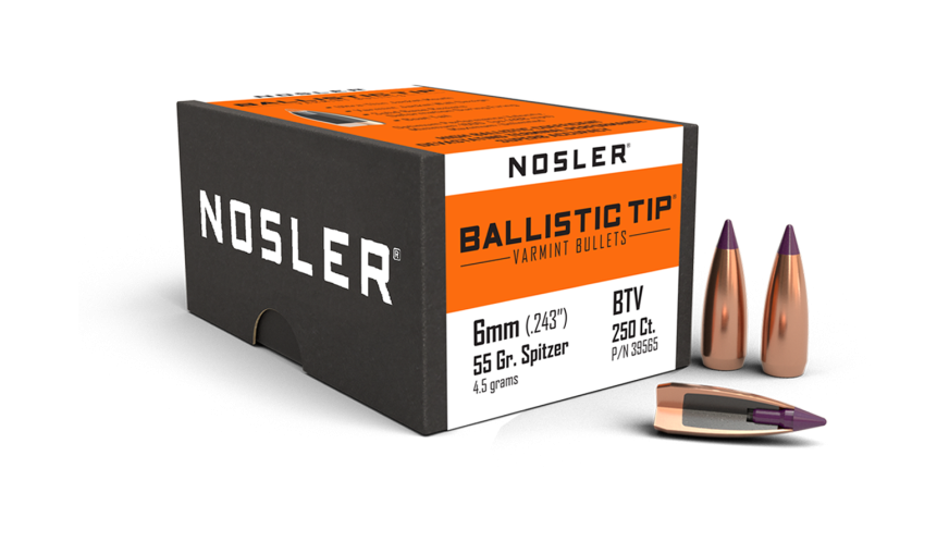 Nosler 6mm 55gr Ballistic Tip 250pk - - Mansfield Hunting & Fishing - Products to prepare for Corona Virus