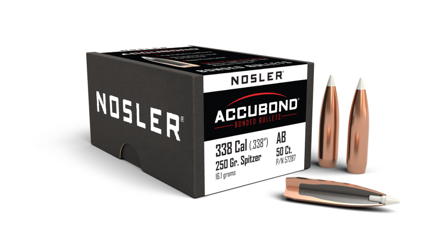 Nosler Accubond 338 250gr Spitzer Projectiles - 50pk - - Mansfield Hunting & Fishing - Products to prepare for Corona Virus