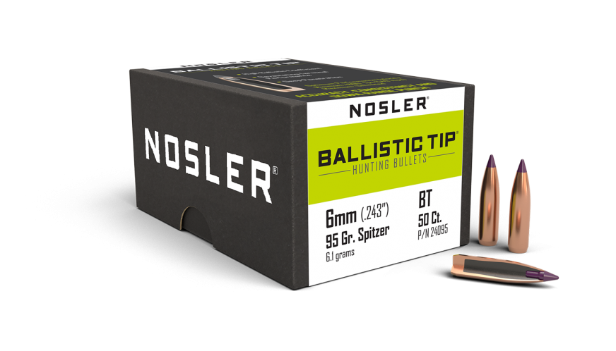 Nosler Ballistic Tip 6mm 95gr Projectiles - 50pk -  - Mansfield Hunting & Fishing - Products to prepare for Corona Virus