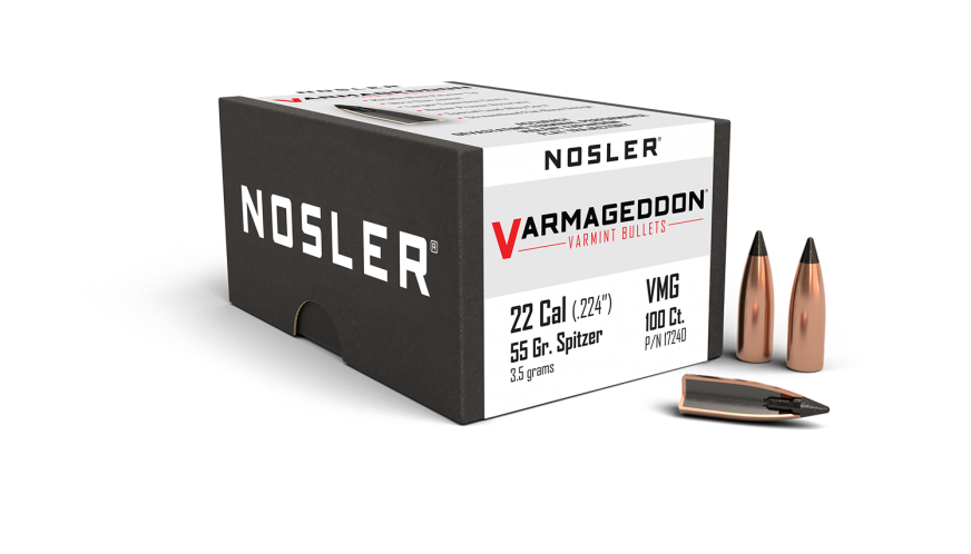 Nosler Varmageddon 22 cal 55gr FB Tipped Projectiles - 100pk -  - Mansfield Hunting & Fishing - Products to prepare for Corona Virus