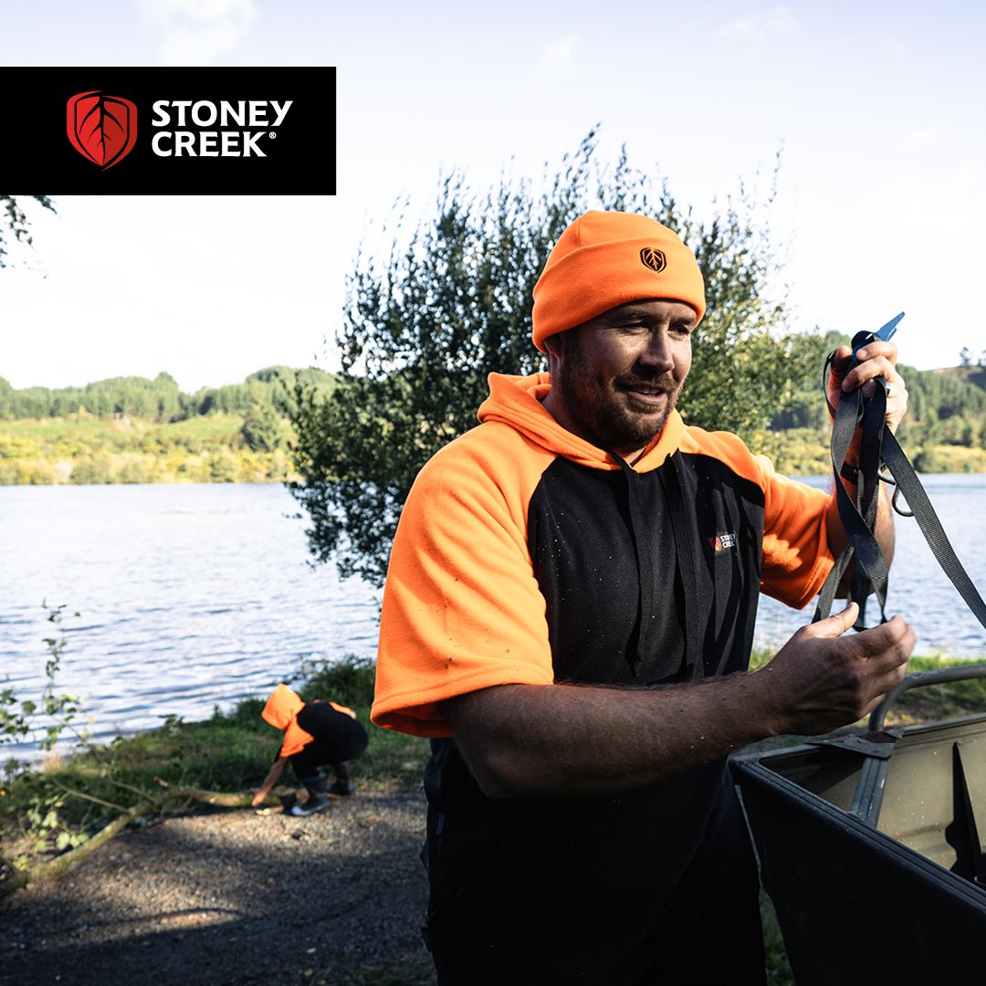 Stoney Creek Hooded Bush Tee - Black/Orange - - Mansfield Hunting & Fishing - Products to prepare for Corona Virus