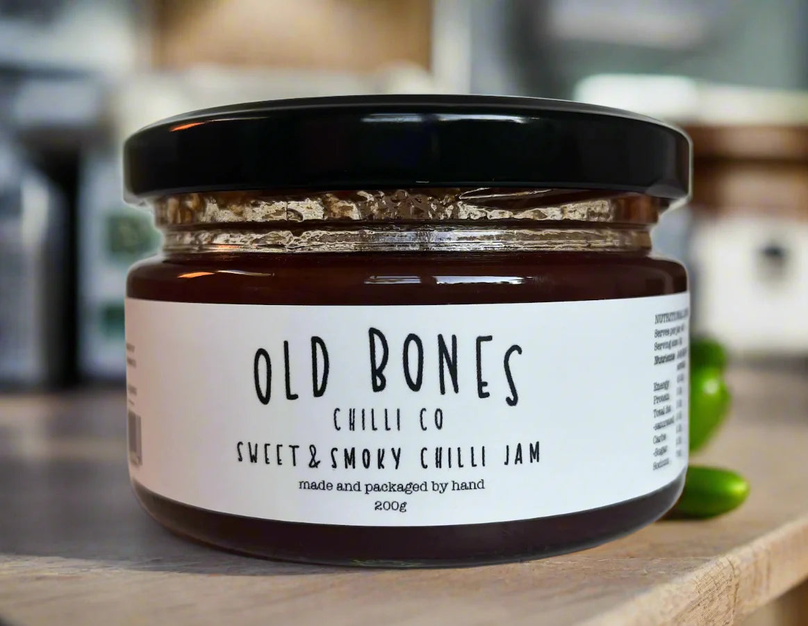 Old Bones Sweet & Smoky Chilli Jam - 200g - - Mansfield Hunting & Fishing - Products to prepare for Corona Virus